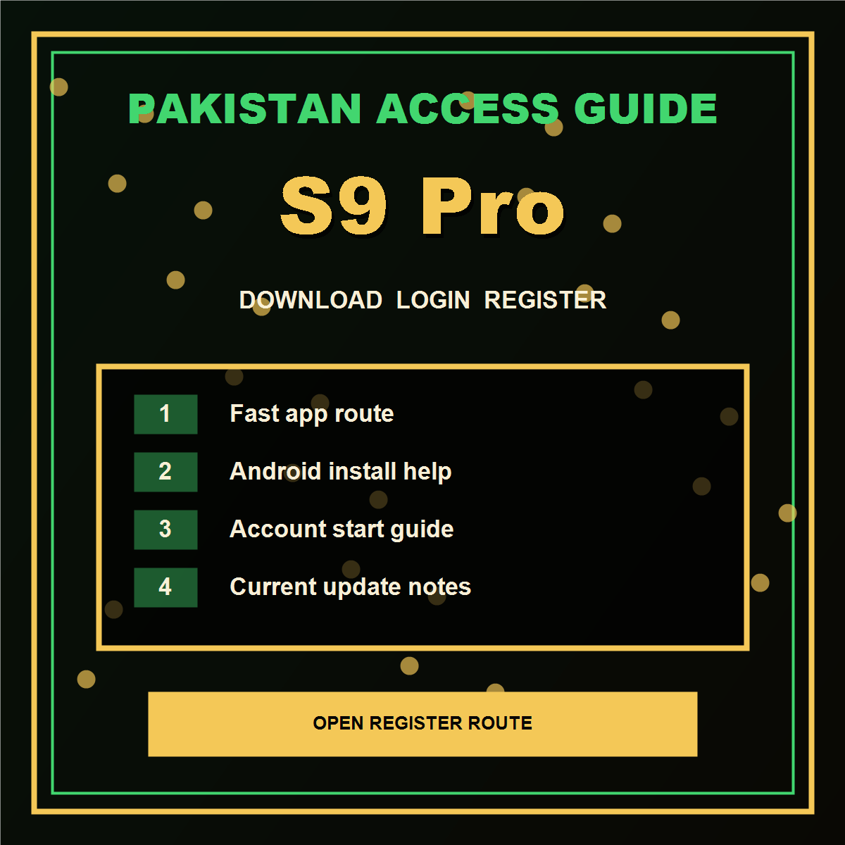 S9 Pro Pakistan alternative route poster